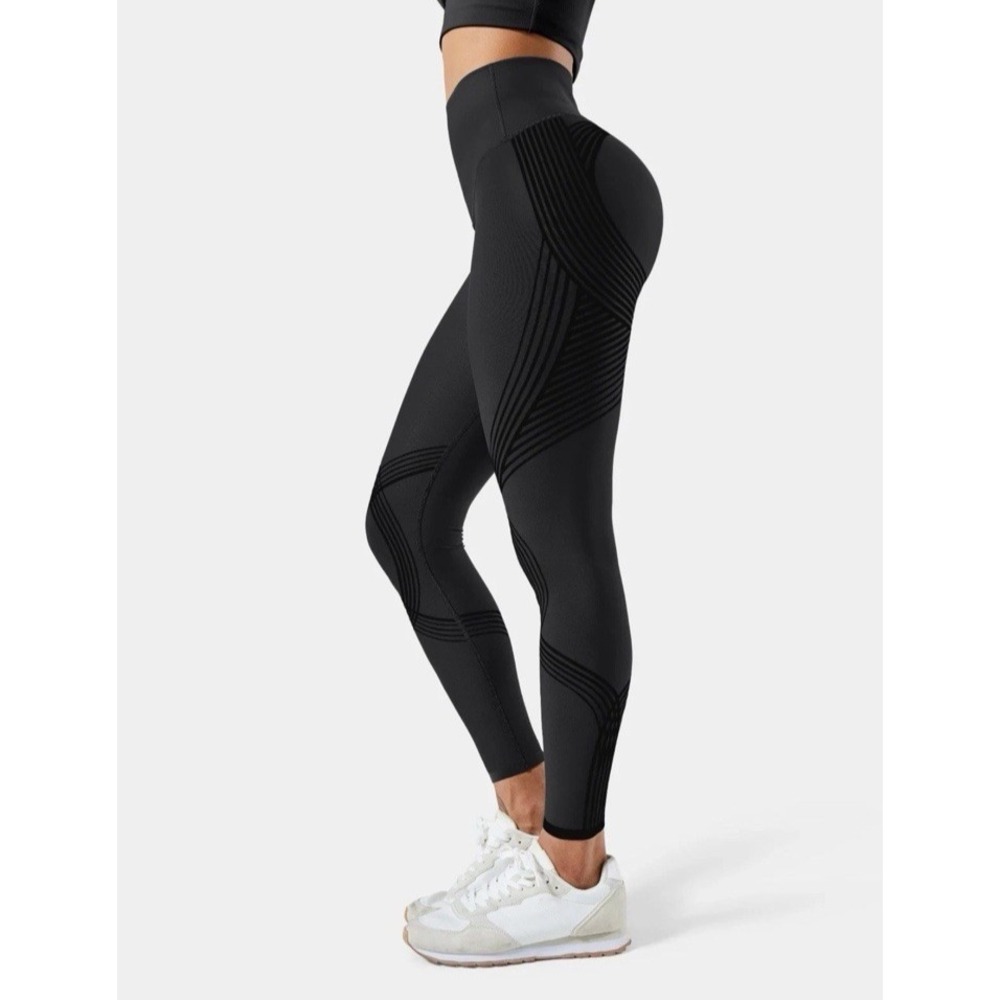 Fanka Body Sculpt Full Length Reversible Compression Leggings Sz S Black